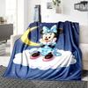 Baby Minnie Moon Night Flannel Blanket Super Soft Warm Cozy Blanket For Sofa Bed Office Travel Allseason Home Decor Gift