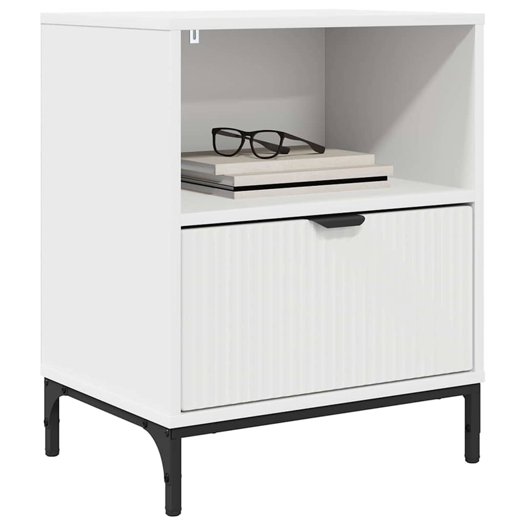 Nightstand Set of 2 White 49 X 36 X 61 Cm Engineered Wood