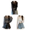 Damen Oberteile Unifarben Lockerer Schnitt Hohlmuster Pullover Oberteile Reine Farbe Sommer Dünne Oberteile Sonnenschutz Kurzes Überwurf-Oberteil