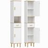 Bathroom Column Cabinet, 2 Doors, Drawer, Open Compartment, White