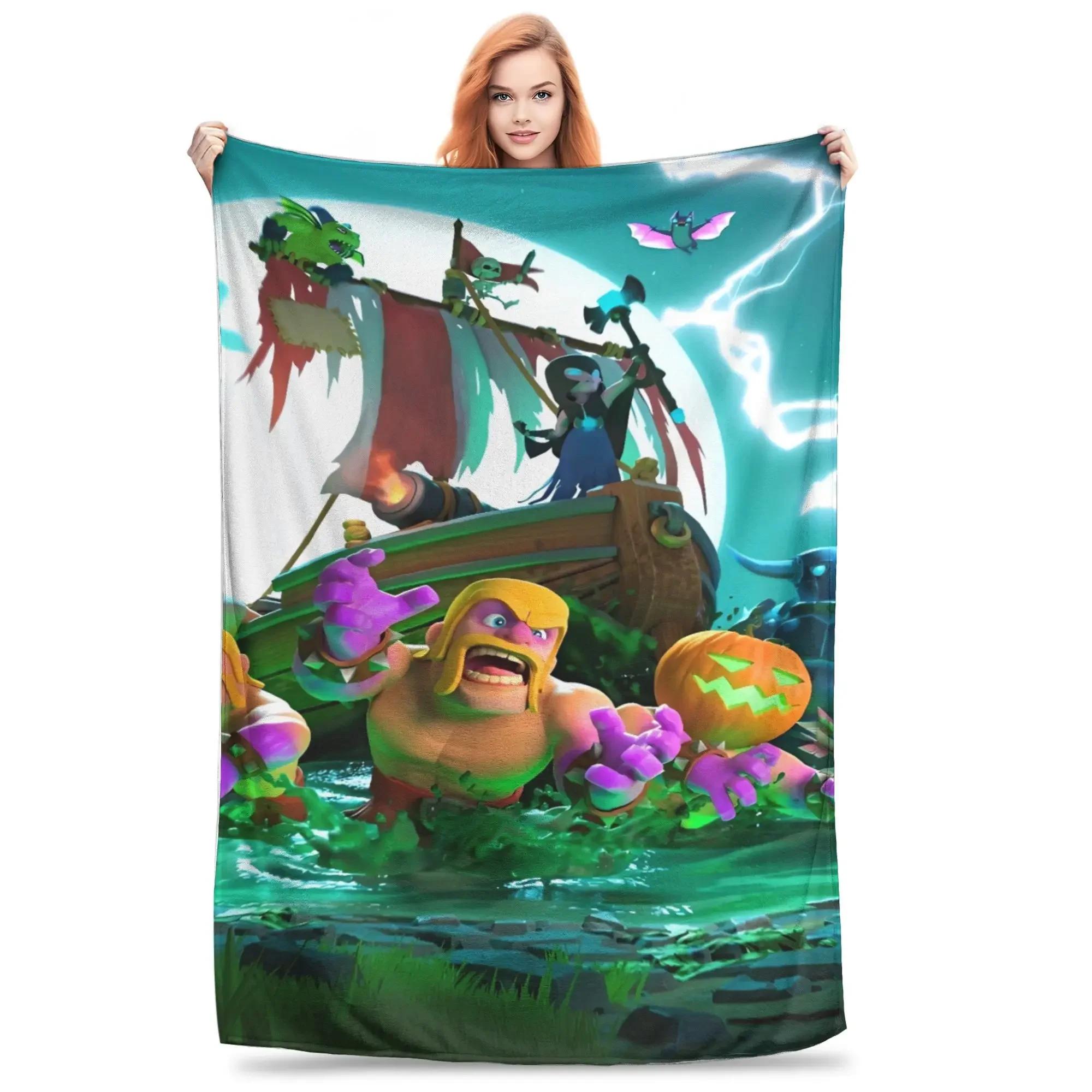 

Game Clashed Gamer Royales Warm Plush Throw Blanket for Kids Patterned Home Decor Flannel Bedspread Sofa Bed Cover 40x50inch 101x127cm