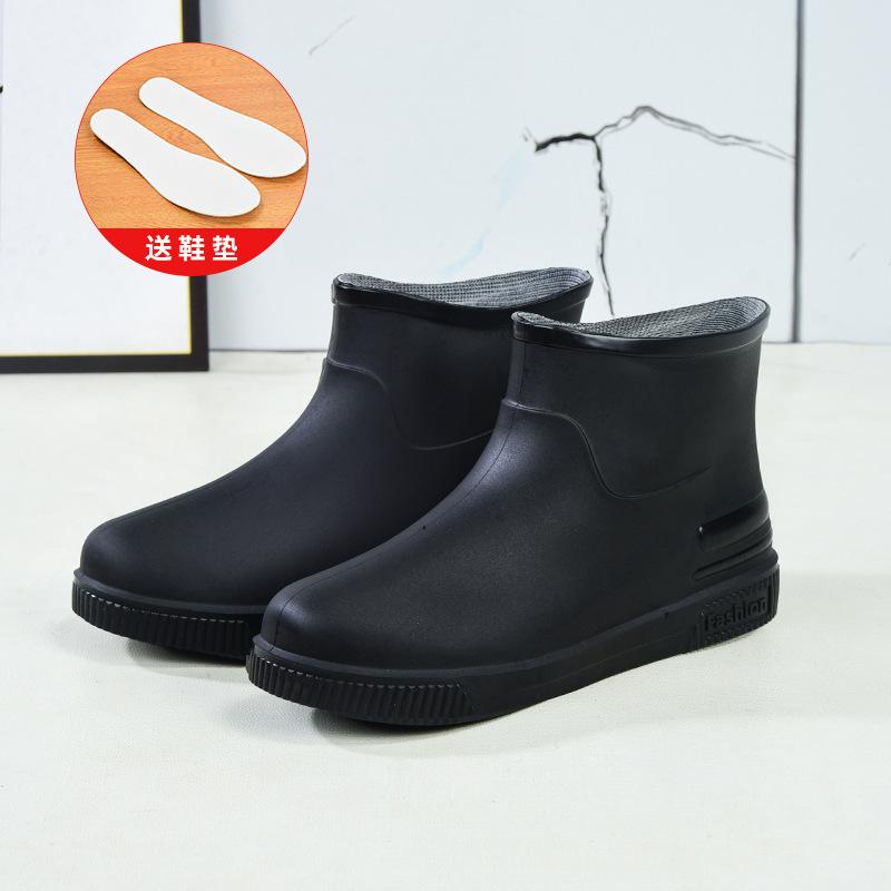 Hot-selling low-tube rain shoes women's fashion water shoes new non-slip rain boots adult warm water boots rubber shoes