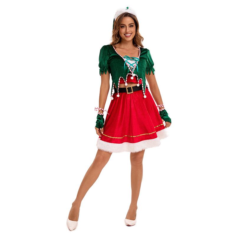 Adult christmas tree green costume cosplay costume christmas couple party costume stage costume christmas costume M