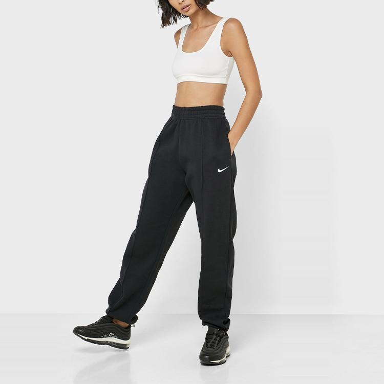 Nike Fleece-Lined Straight-Leg Casual Sweatpants Women Bottoms Black BV4089-010