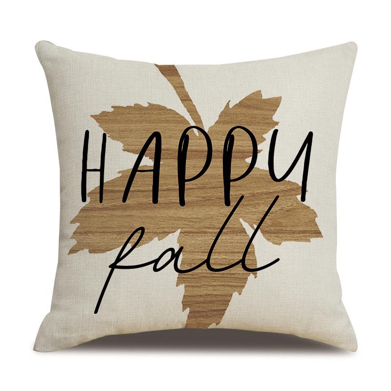 Thanksgiving Linen Pillow Case Autumn Pumpkin Print Supply Pillow Cushion Cover Premium Durable Quality Useful