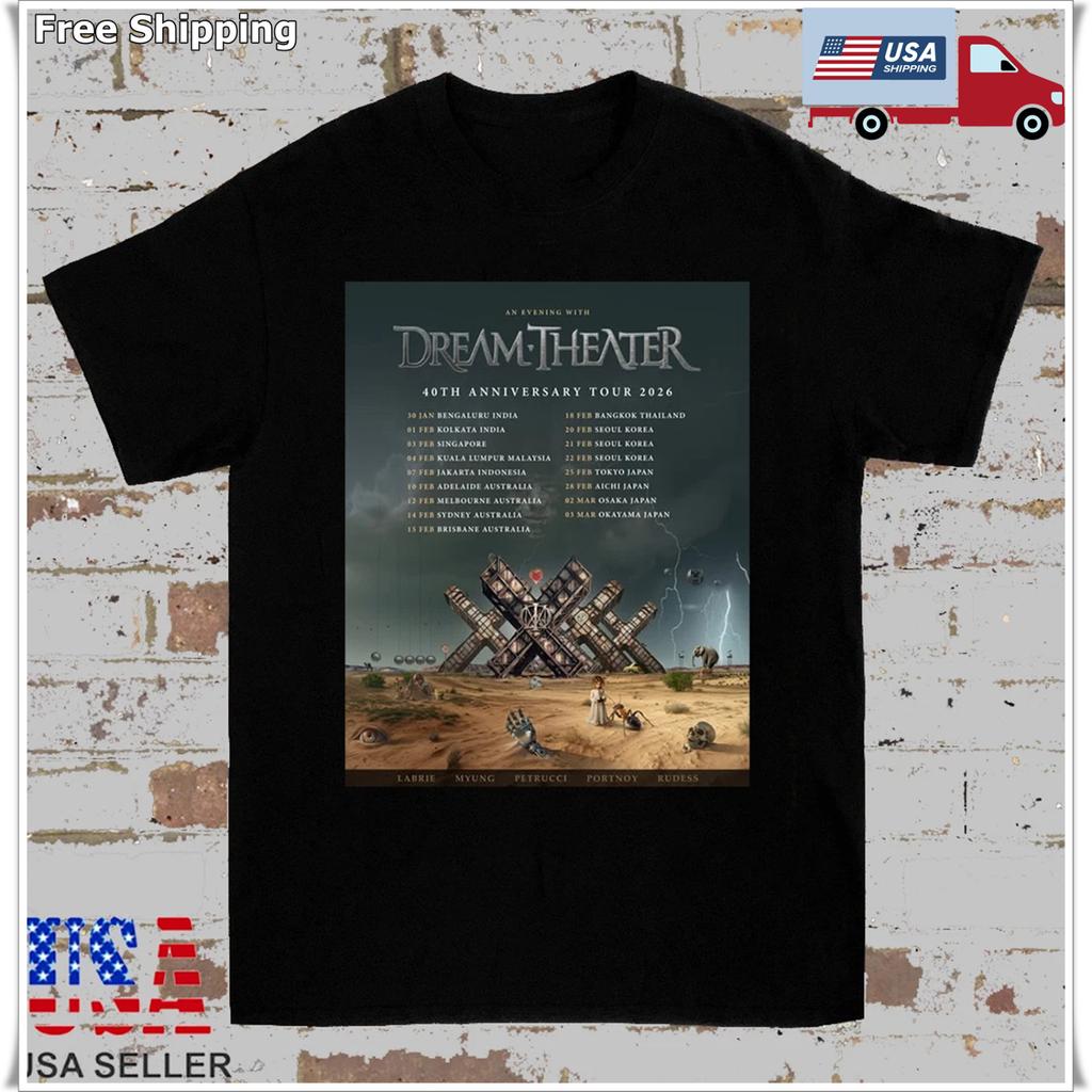 DREAM THEATER 40th Anniversary Tour 2026 T Shirt Full Size S-5XL