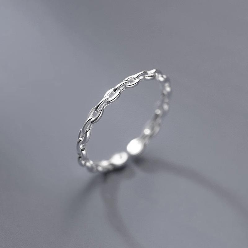 Retro Heavy Chain Adjustable Ring Women's INS Niche Cold Wind Simple Versatile Creative Geometric Party & Daily Ring