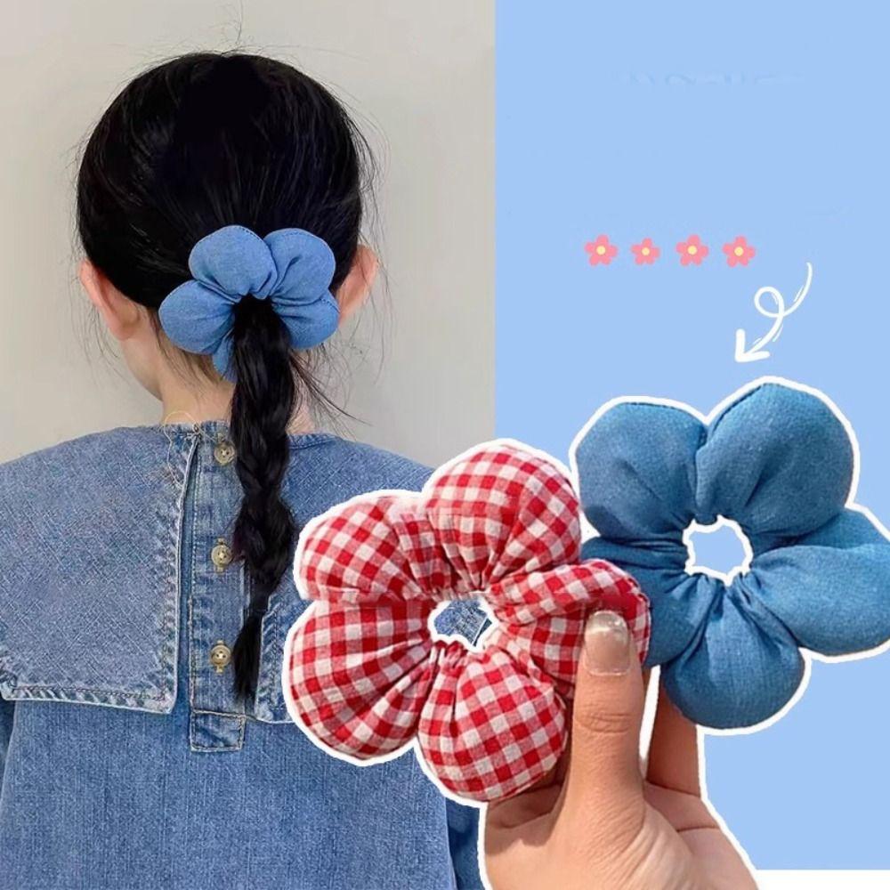 Flower Shape Large Hair Scrunchies Sponge Elastic Hair Rope Personality Exaggerated Hair Ring  Kids