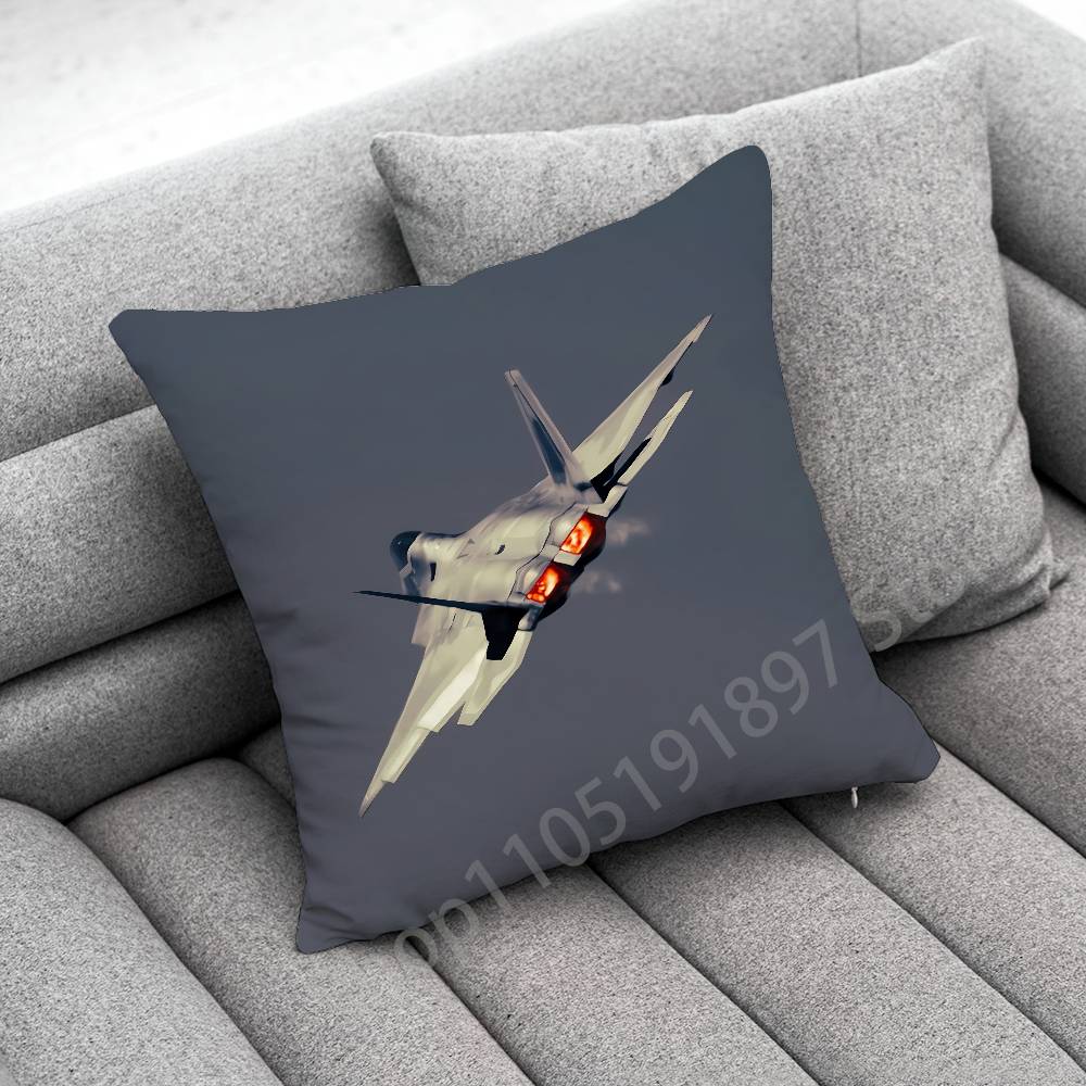 Fighter Plane F-F-22 S-SU-57 Raptor Throw Pillow Case For 55x55cm 30x30cm 50x50cm 45x45cm 40x40cm Square Chair Pillowcase Case
