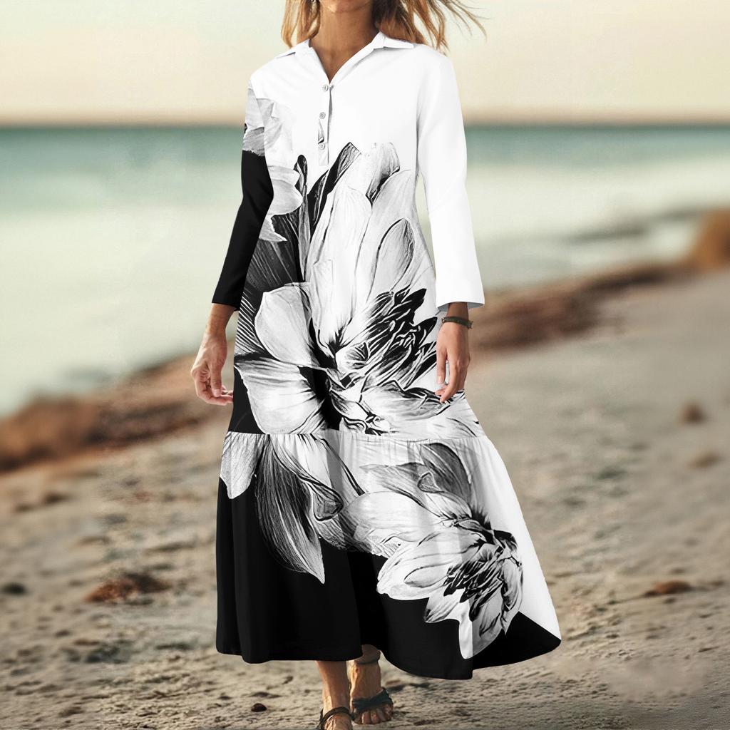 Women's Casual Loose Fashionable Floral Print Dress