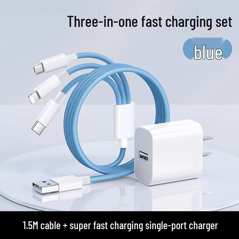 3-in-1 100W Fast Charging Braided Cable - National 3C Certified