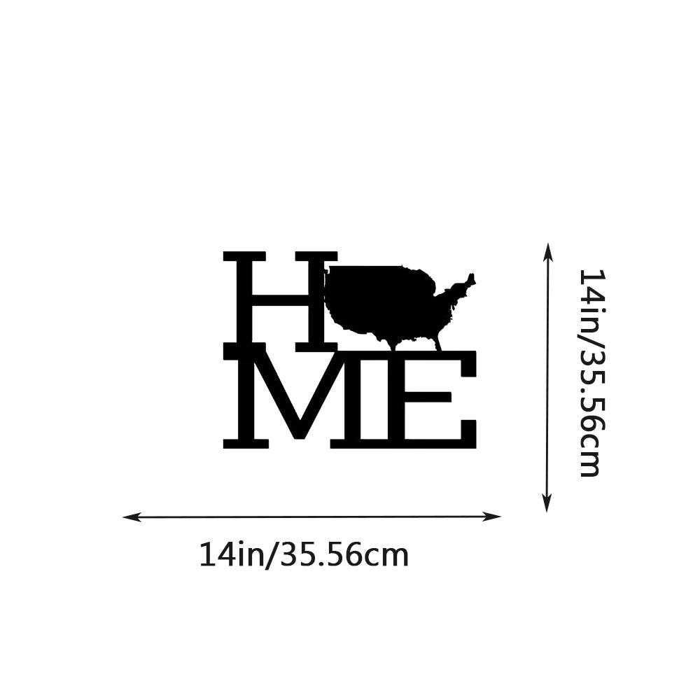 

Металлическая табличка для дома США - Настенный декор с силуэтом Америки, Стильное металлическое настенное украшение и Элегантный настенный держатель для дома чёрный