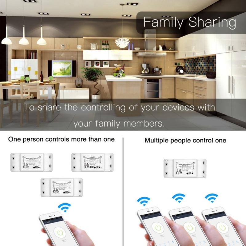 WiFi Intelligent Home Switching Remote Control AC90-250V 10A Relays Universal Breaker Support Voice Control