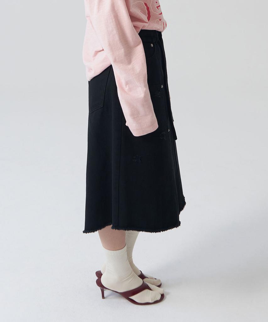 Gyeong Double Knee Skirt_Black