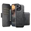 Suteni Q06S3 3-in-1 Splicing Detachable Vertical Flip Wallet MagSafe Leather Phone Case
