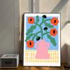 Colorful Anemones Shapes Flower Market Poster Decor Vintage Decorative Painting Classic Movie Posters Wall Art Painting
