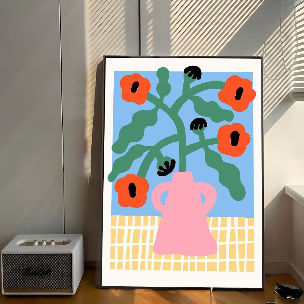 Colorful Anemones Shapes Flower Market Poster Decor Vintage Decorative Painting Classic Movie Posters Wall Art Painting
