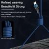 5a Micro Type-c Fast Charging Data  Cable Nylon Braided 1 Meter / 2 Meters Flexible Charging Cable Compatible For Huawei Mobile Phone