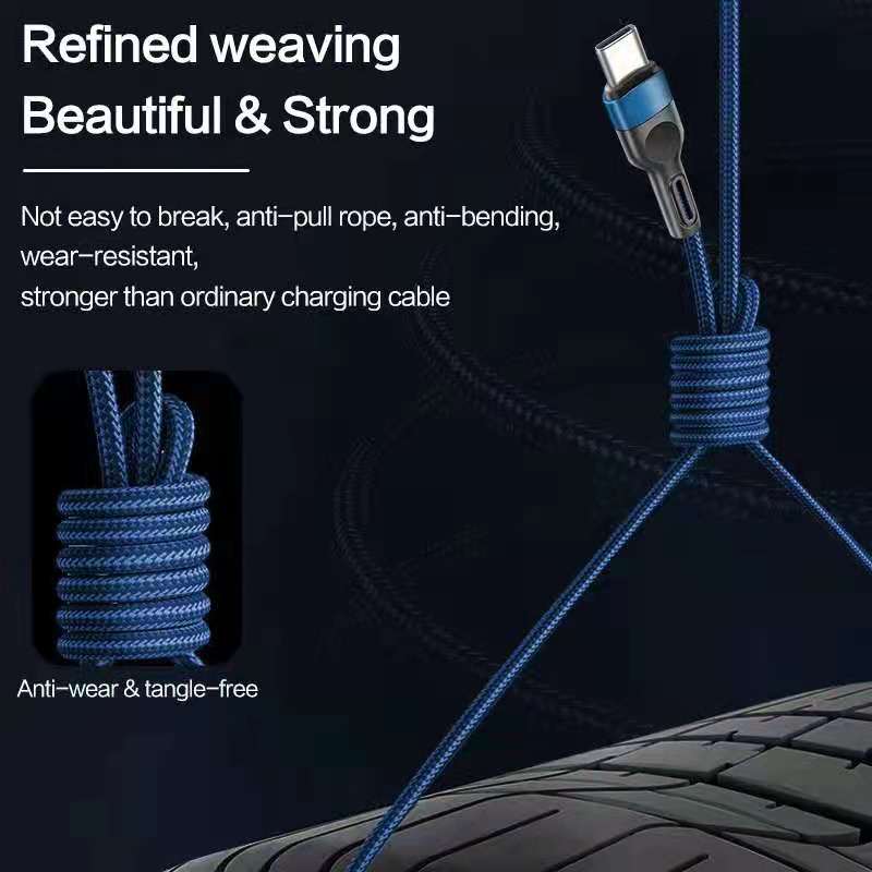 5a Micro Type-c Fast Charging Data  Cable Nylon Braided 1 Meter / 2 Meters Flexible Charging Cable Compatible For Huawei Mobile Phone