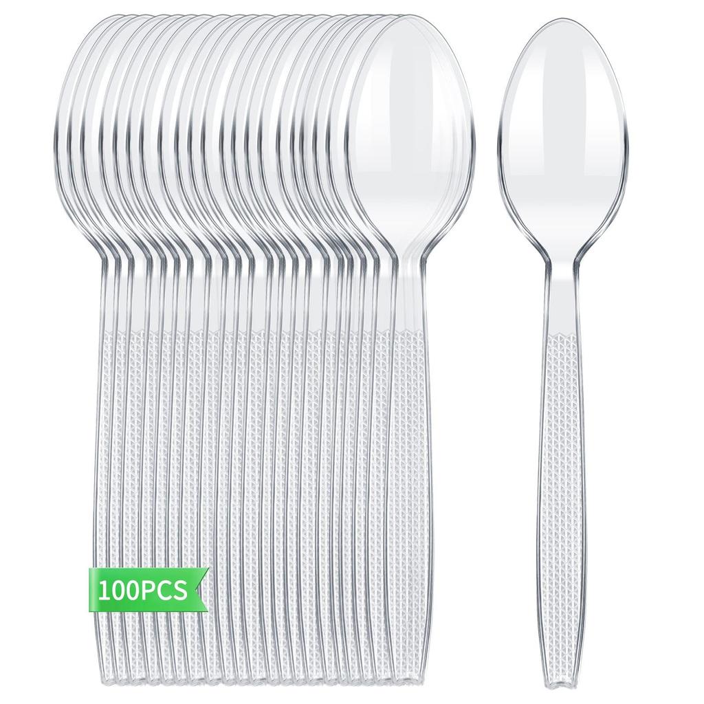 Plastic Spoon Party Tableware Plastic Cutlery Reusable Plastic Spoon Party Cutlery (Pack Of 100)