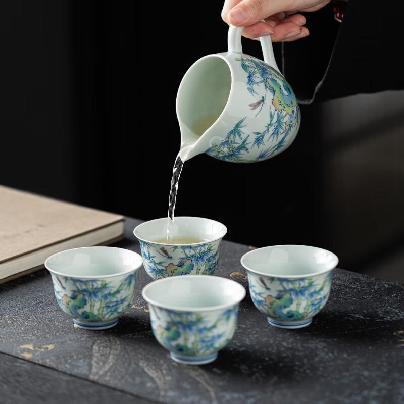 Hongyu Doucai Series 11-Piece Ceramic Tea Set