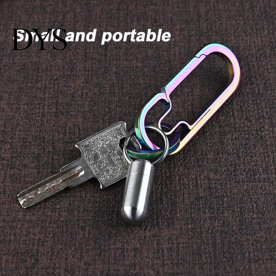 Widely Use High Hardness Pill Holder Sealing Stainless Steel Waterproof Case Keychain for Camping