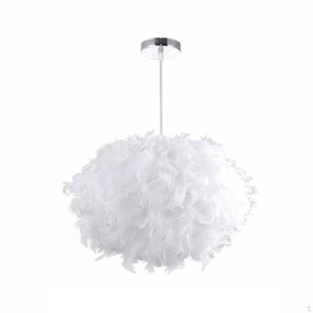 Feather Pendant Light Romantic Chandelier for Bedroom, Living Room 25CM
