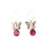 Natural Pink Rubellite Gemstone 925 Sterling Silver Handmade Hook Earrings 1.3" EE-155-4