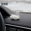 Stable Base Figurine Swan Figurine, 3D Printed White Statue, Modern Minimalist Small Desk Accessory Tabletop Ornament for Living Room, Office,