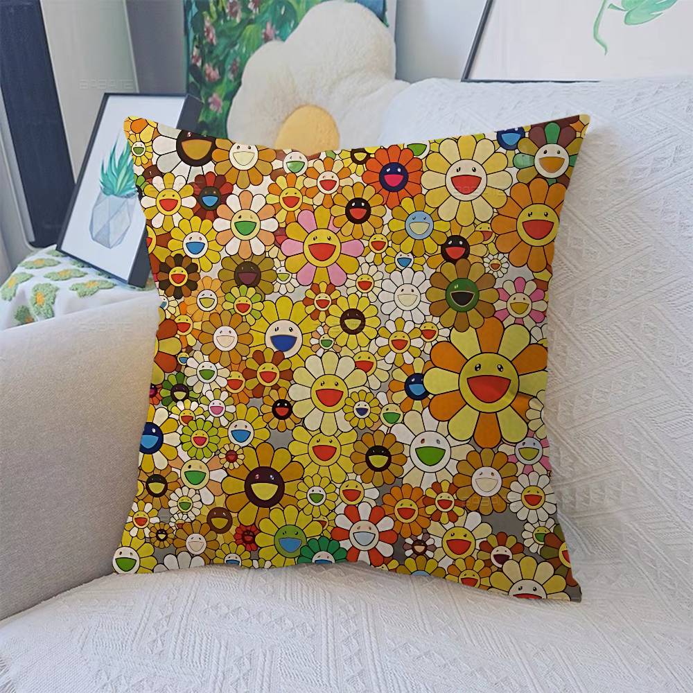 Art T-Takashi M-Murakamis Pillow Anime Pillow Sofa Bed Head Pillow Cover Cushion Cover 45x45 cm Fashion
