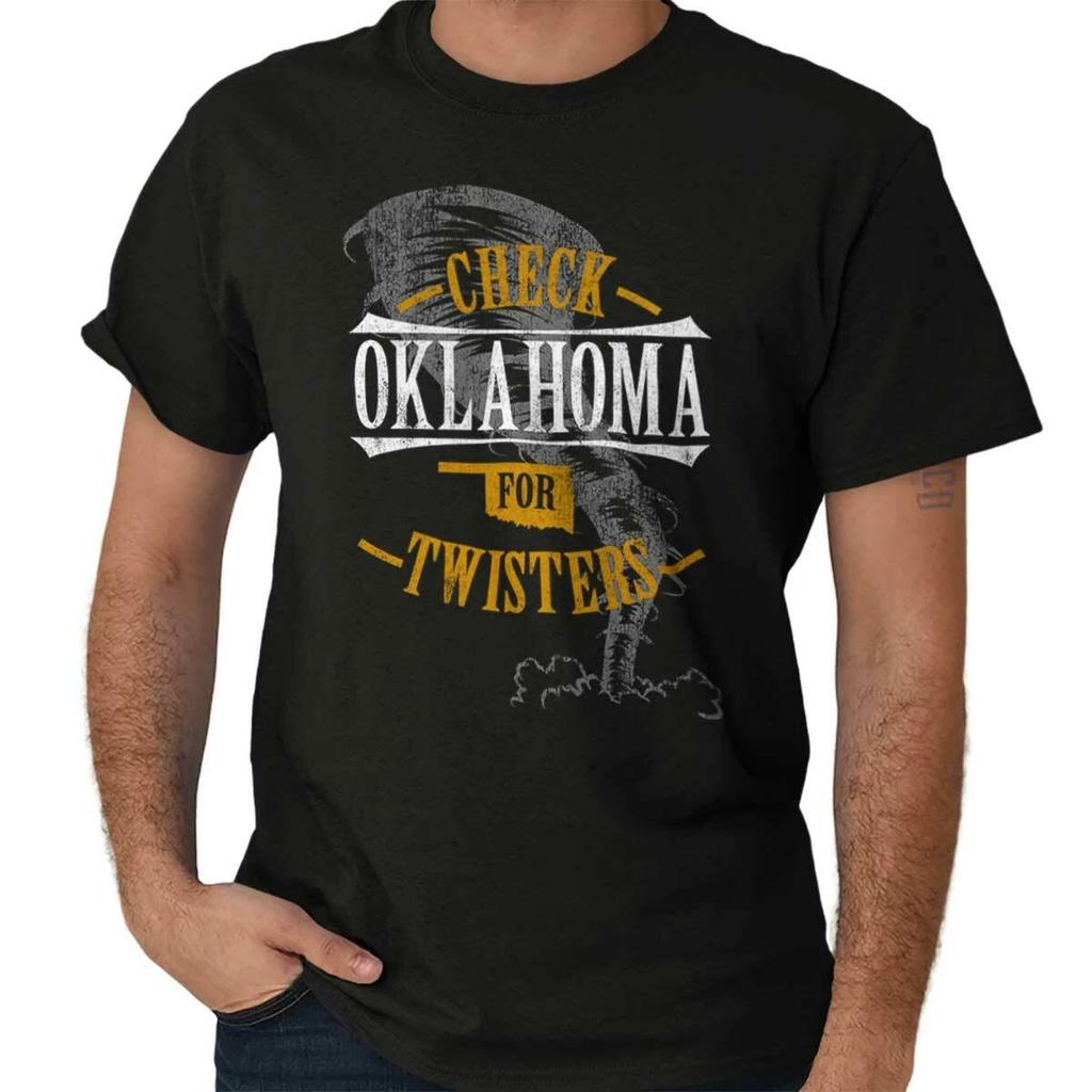 Check Oklahoma For Twisters OK Team Souvenir Adult Short Sleeve Crewneck Tee