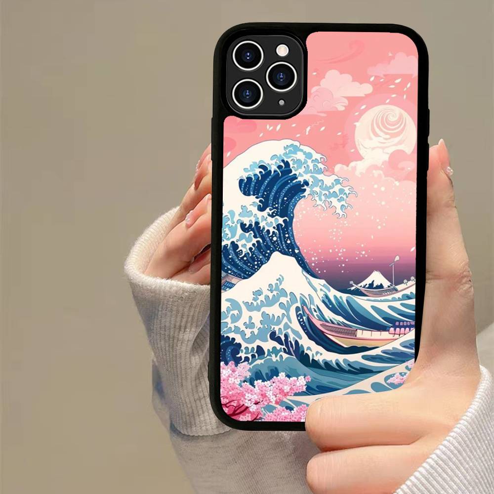 Classic Artwork Great Wave Off Kanagawa Phone Case For IPhone 17 16 Pro Max 11 12 13 14 15 Hard PC+TPU Bracket Back Cover