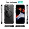 For IPhone Mobile Phone Case Anti-fall 2.0 Magnetic Ring for Apple Mobile Phone Protective Cover Anti-yellow Material Transparent Mobile Phone Case