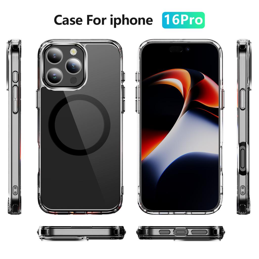 For IPhone Mobile Phone Case Anti-fall 2.0 Magnetic Ring for Apple Mobile Phone Protective Cover Anti-yellow Material Transparent Mobile Phone Case