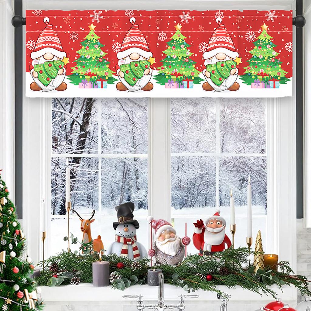 Christmas Short Curtain Merry Christmas Decoration for Home 2024 Xmas Short Curtains Ornament Navidad Natal New Year Gifts 2025