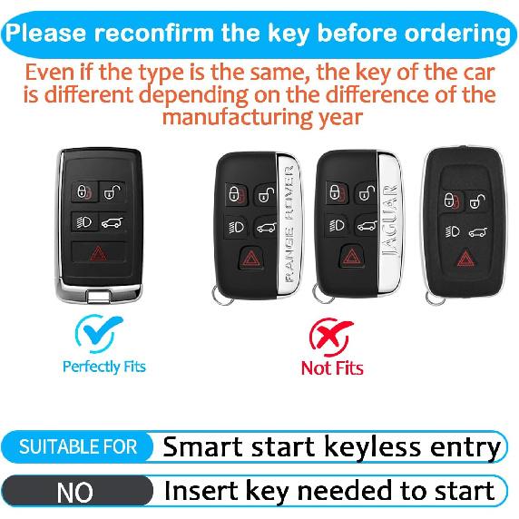 Sindeda for Land Rover Key Fob Cover with Keychain Soft Full Protection Key Shell Key Case Compatible with 2018- Land Rover Range Rover Evoque Vogue