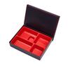 Japanese Bento Box Set: Room Temperature, Six-Grid, Red & Black, Portioning for Business Lunch & Sushi.