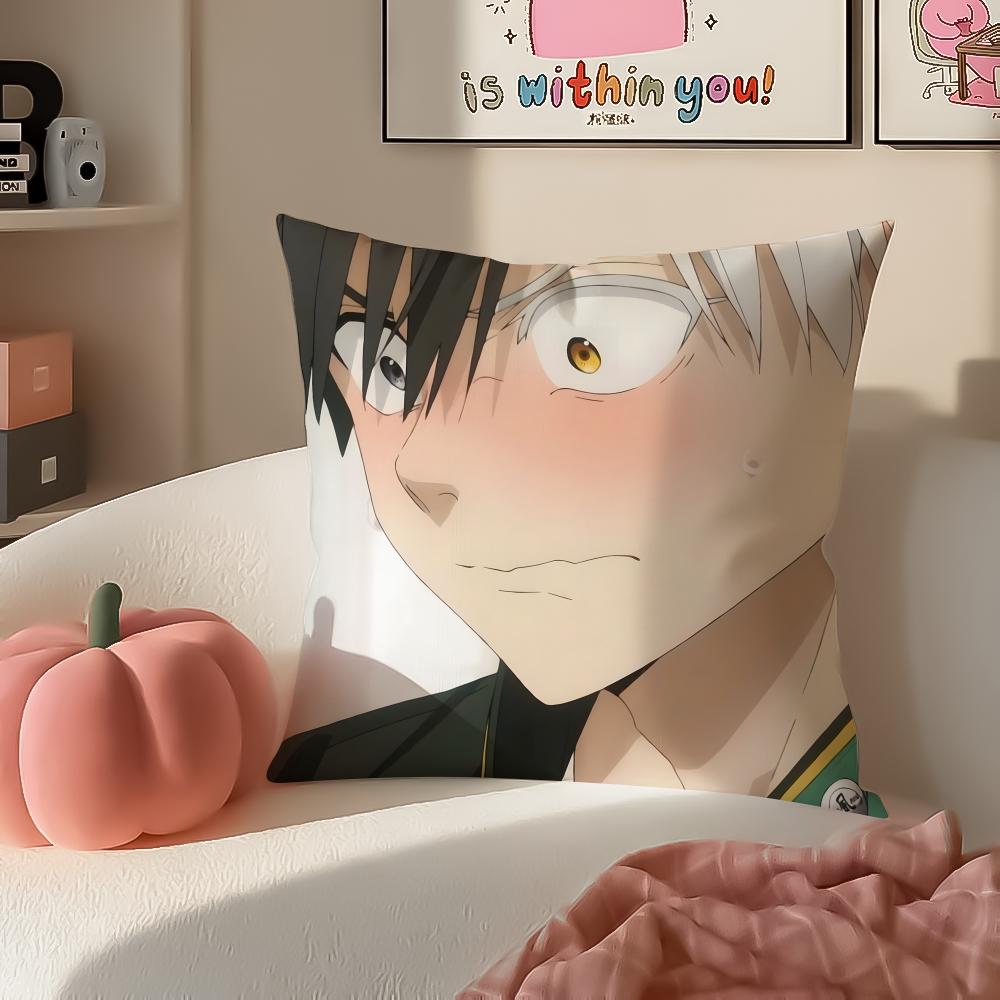 Anime energetic WWind BBreaker Cushion Cover Pillowcase Short Plush Invisible zipper Room Sofa Cushion Cover