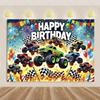 Monster Truck Themed Birthday Party Decorations, Backdrop for Boys, Cool Race Cars, Surprise Banner49