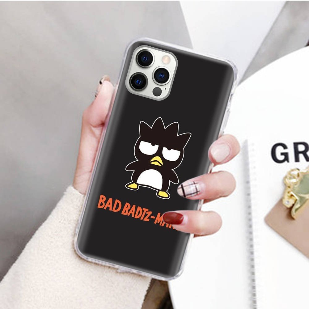 JZ14 Bad badtz-Maru Transparent Case for Samsung A04 A14 A23 M33 M53 Realme 10 9 C35 C55 VIVO Y02 X80 Infinix Hot 30 Note 11 Tecno Spark 8P Pro