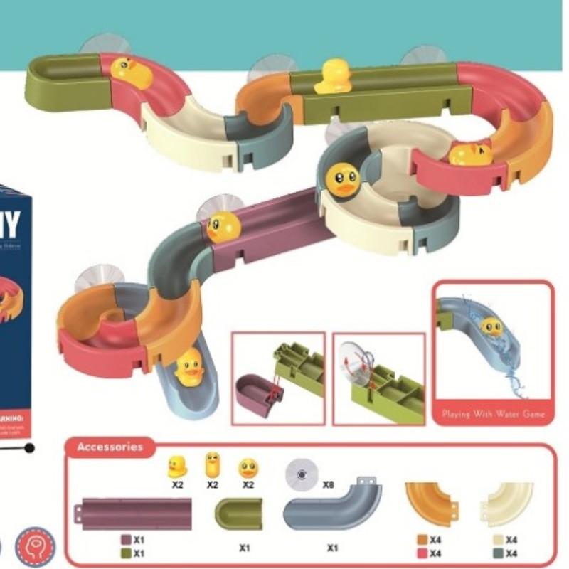

Детские игрушки для ванной, водная горка, мраморная гоночная дорожка с присоской, DIY роликовый шарикоподшипник, сборка ванной, подарки для ванной