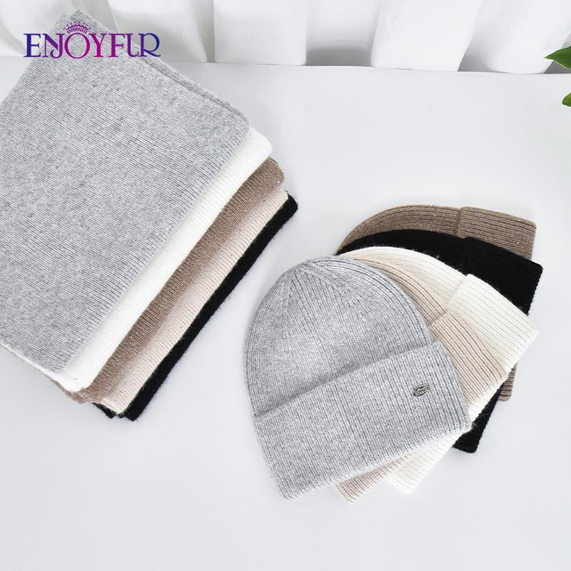 SOMALER Winter Beanie Hat Scarf Set For Women Warm Wool Knit Beanie With Sequins Long Soft Scarf Neck Warmer 2 In 1 Gift Set
