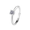 Live Benefit 50-Point Moissanite Four-Prong Women's Wedding Band Ring