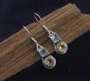 Blaue Topas & Citrin Edelstein Ohrringe, Massive 925 Sterling Silber Ohrringe, Geburtsstein Schmuck Geschenk für Mama