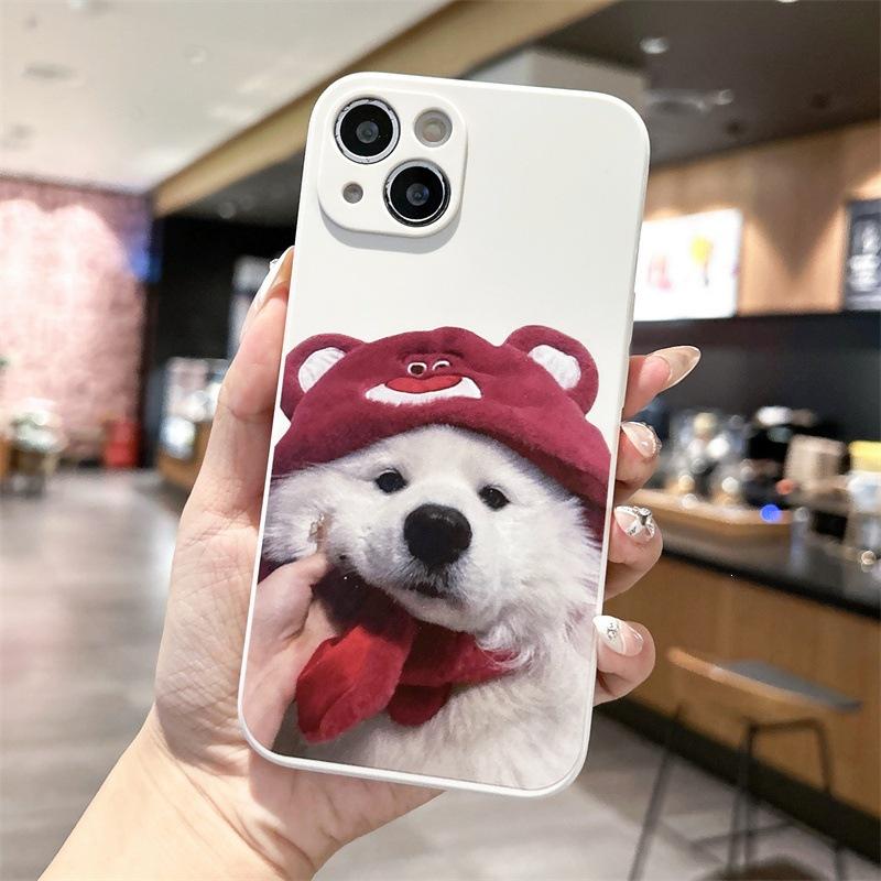 Cute dog couple men and women new models for iPhone15 mobile phone case Apple 15Pro soft case transparent cartoon