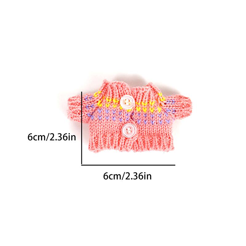 Cute Mini Plush Doll'S Clothes Outfit Accessories For Labubu Idol Dolls Knitted Sweater Clothing Diy Kids Girl Gift