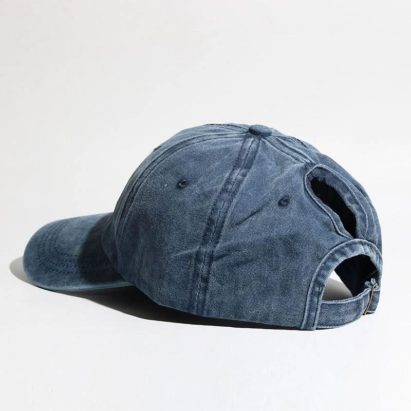 Korean-Style Washed Baseball Cap Spring and Summer Vintage Soft-Top Sun Hat Plain Distressed Denim Cap