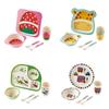 Creative Bamboo Fiber Children's Tableware 5-piece Set for Kindergarten Baby