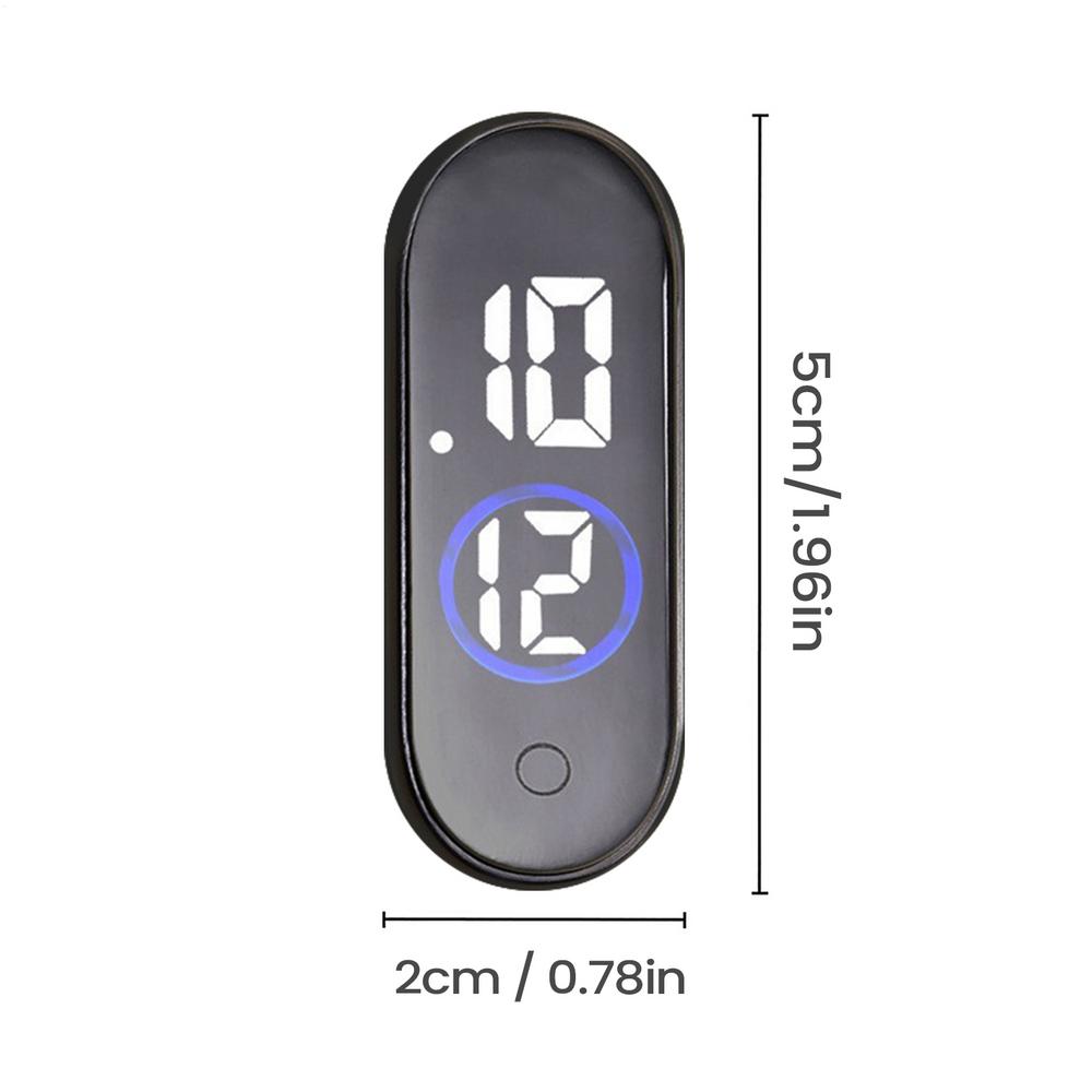 Waterproof Luminous Mini Digital Clock Adhesive for Sedan Truck Minivan Motorcycle Bike Commuting Travel Small Digital Clock