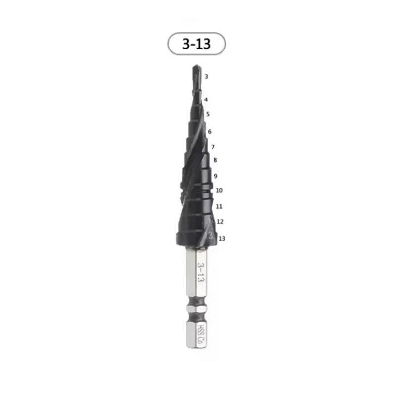 HSS Co M35 Kobalt Stufenbohrer für Edelstahl Eisen 3-13mm Sechskant Schaft Bohren-B61B